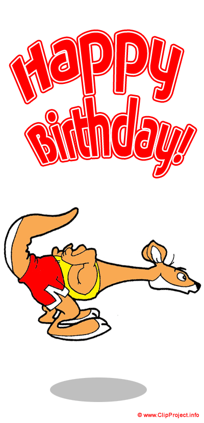 Känguru Clipart Grußkarte zum Geburtstag