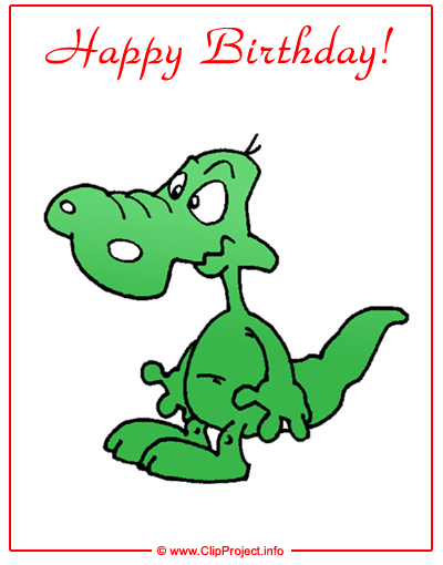 Geburtstagskarte Krokodile Clipart