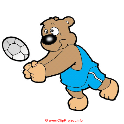 Bär spielt Volleyball / Clipart Gif kostenlos / Olympische Spiele