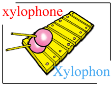 Bildwörterbuch Xylophone / Xylophon