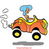 Auto und Frau Cartoon
