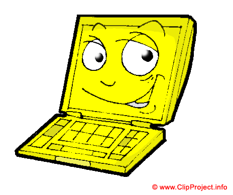 Laptop Cartoon Clipart Bild kostenlos