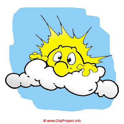 Sun behind the cloud / Sonne und Wolke / Clipart Gif