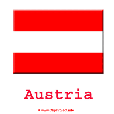 Fahne Österreich, Flag Austria / Clipart Gif