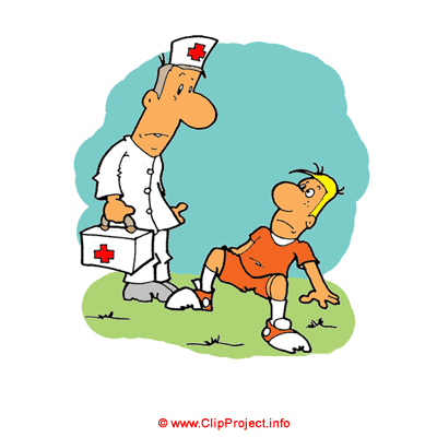 Arzt auf dem Fussballfeld Clipart Bild kostenlos
