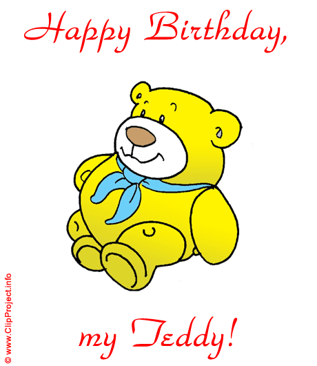 Teddy Cartoon Clipart zum Geburtstag