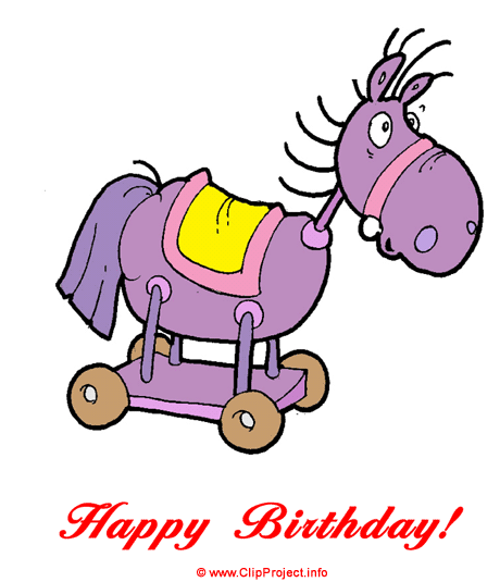 Pferd Spielzeug, kostenlose Grußkarte zum Geburtstag