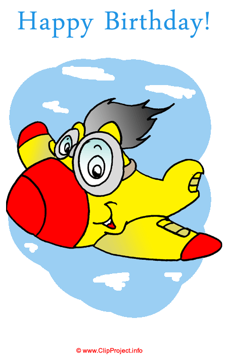 Cartoon Flugzeug zur Gestaltung von Einladungen zum Geburtstag Clipart