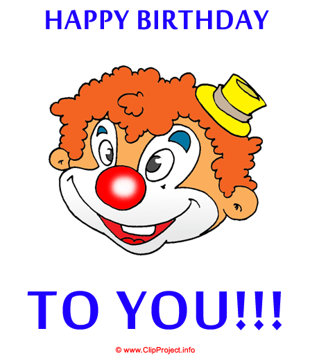 Clown Clipart. Einladungen zum Geburtstag selbst gestalten