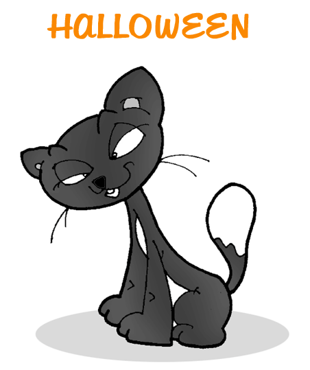 Cartoon schwarze Katze Clipart kostenlos herunterladen