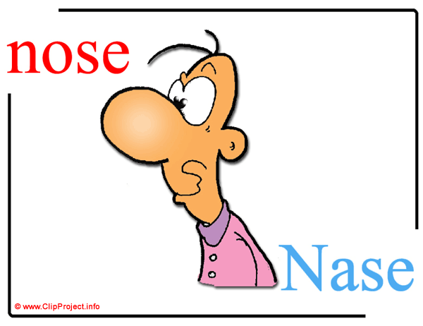 nose - Nase / Printable Pictorial English - German Dictionary for Children / Englisch - Deutsch Bildwörterbuch für Kinder