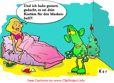 Sexy Frau und Alien, Erotik Cartoon