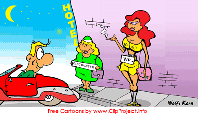 VIP vs. Discounter, Erotik Cartoon