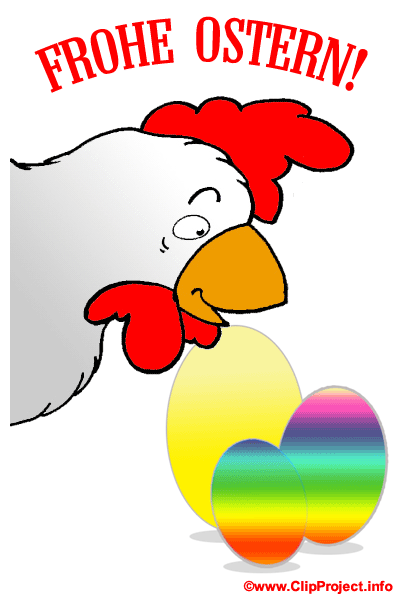 Huhn Clipart, Karte zu Ostern kostenlos herunterladen